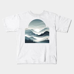 Misty Mountain Sunrise Kids T-Shirt